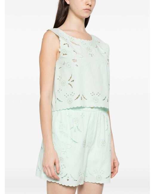 Forte_forte White Embroidered Cotton Top