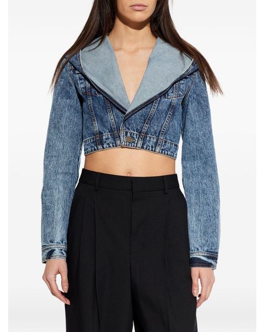 Alaïa Blue Denim Hooded Jacket