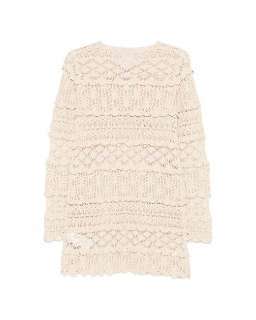 Semicouture Natural Alvina Cotton Mini Dress