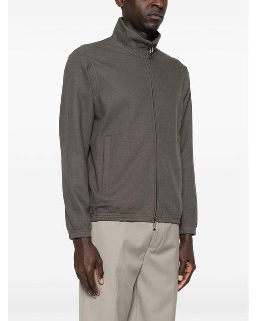 Emporio Armani Brown Zipped Sweatshirt for men