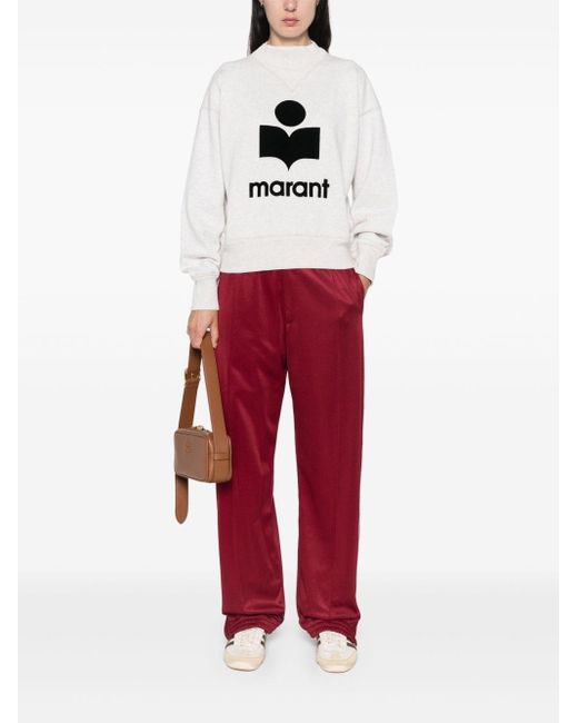 Isabel Marant White Moby Logo Cotton Sweatshirt