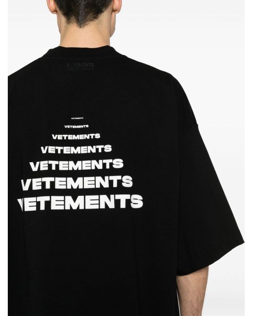 Vetements Black Logo Cotton T-shirt