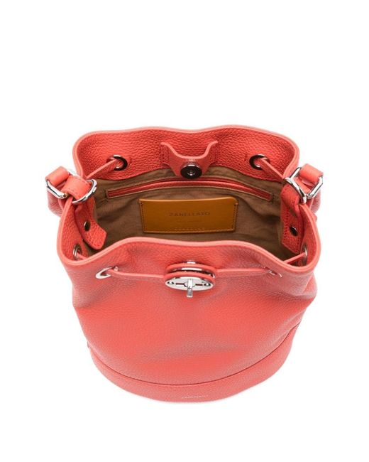 Zanellato Pink Monda' Daily Small Leather Bucket Bag