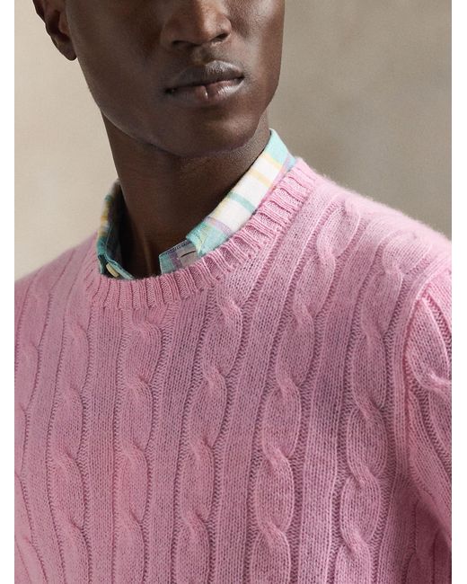 Polo Ralph Lauren Pink The Iconic Cable Knit Sweater for men