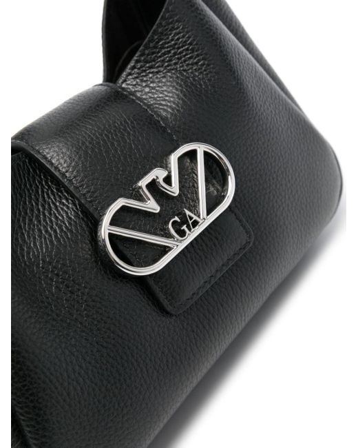 Emporio Armani Black Small Leather Hobo Bag
