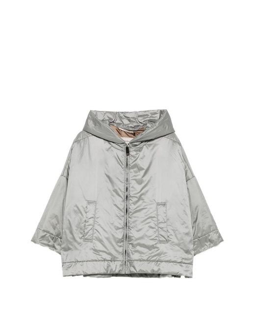 Max Mara Gray Nylon Padded Blouson Jacket