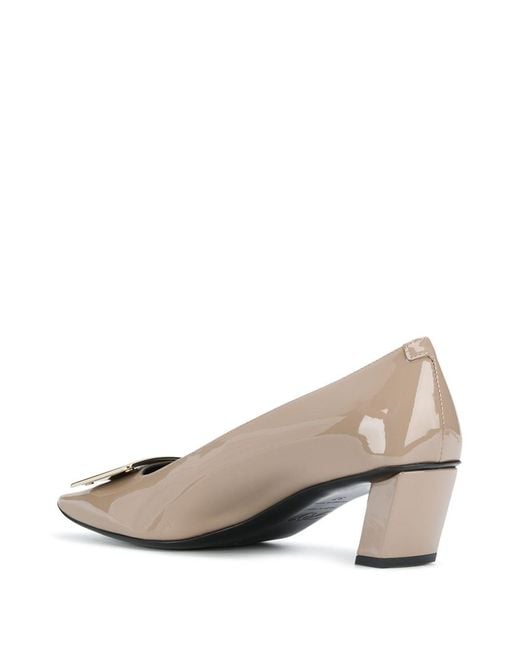 Roger Vivier Natural Belle Vivier Leather Pumps