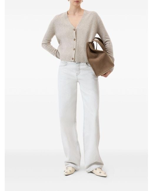 Closed White Wool V-Necked Cardigan