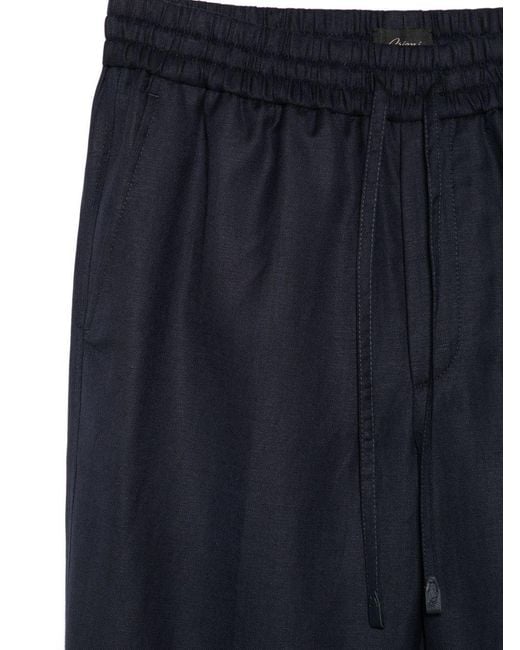 Brioni Blue Asolo Linen And Wool Trousers for men