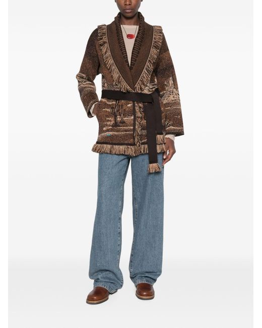 Alanui Brown Wild Wild Wool Cardigan