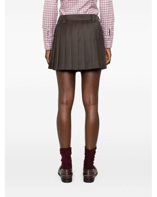 Miu Miu Brown Wool Mini Skirt