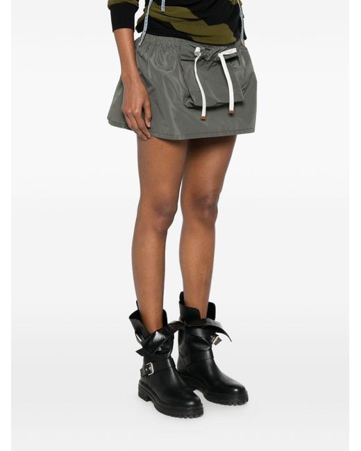 Miu Miu Gray Logo Mini Skirt