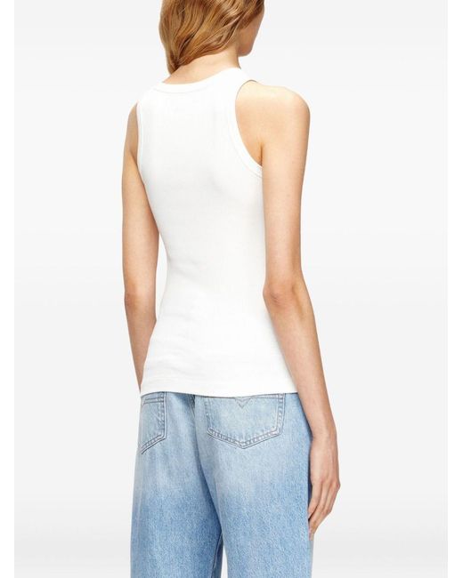 DIESEL White Logo Cotton Tank Top