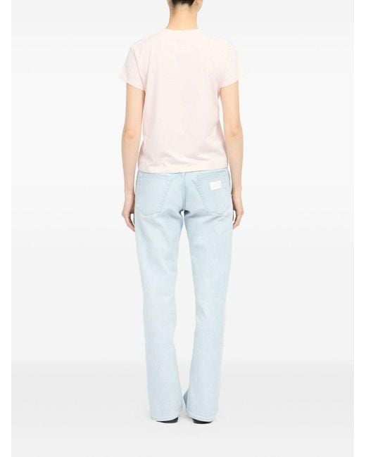 MM6 by Maison Margiela Pink Cotton T-Shirt