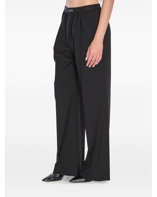 Loewe Black Logo Wool Trousers