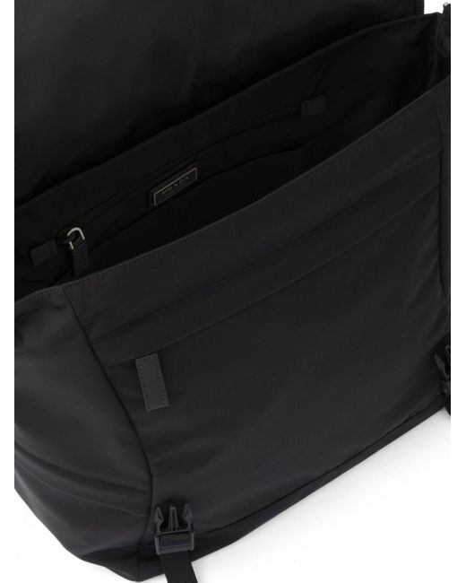 Prada Black Re-Nylon And Saffiano Crossbody Bag for men