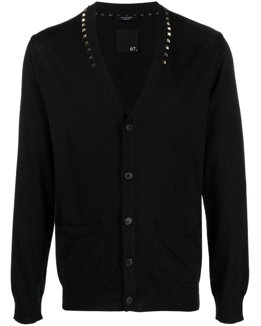 Valentino Black Wool Cardigan for men