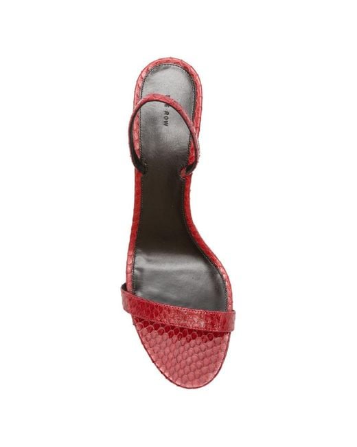 The Row Pink Ella Leather Heel Sandals