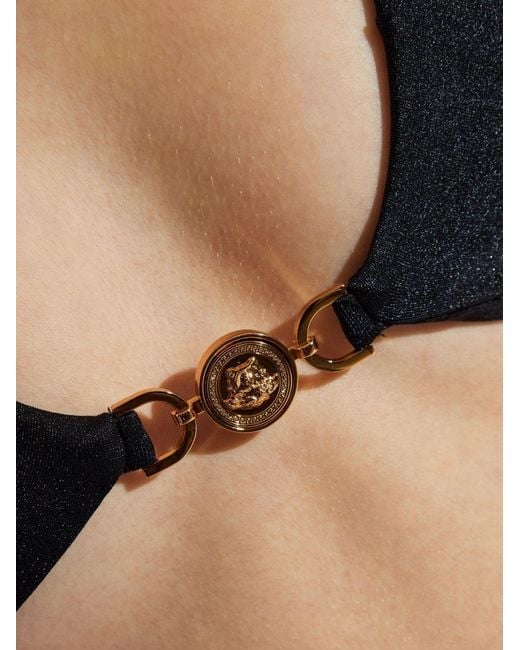 Versace Black Medusa Bikini Top