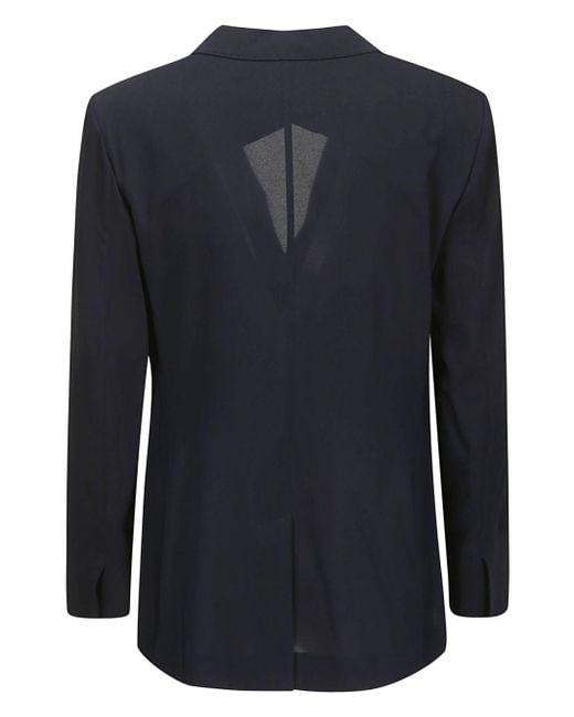 Alberto Biani Blue Georgette Double-Breasted Jacket