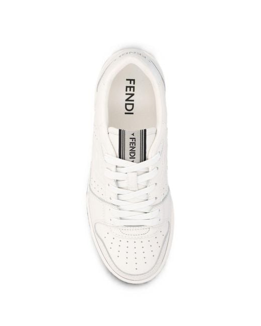 Fendi White Match Leather Sneakers