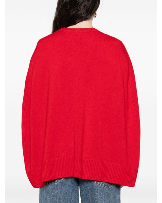 Totême Red Cashmere Crewneck Jumper