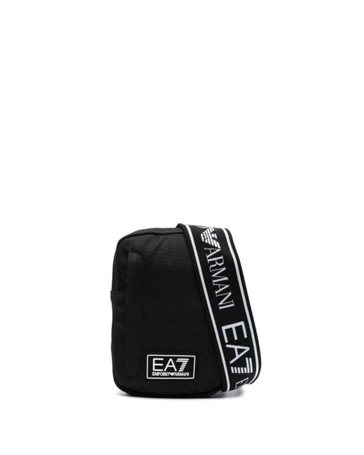 EA7 Black Logo Crossbody Bag for men