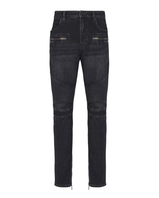 Balmain Blue Cotton Jeans for men