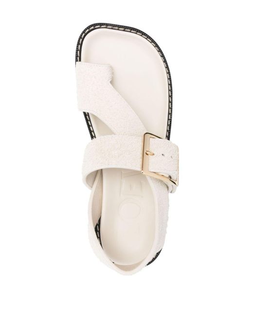 Loewe White Ease Leather Sandals