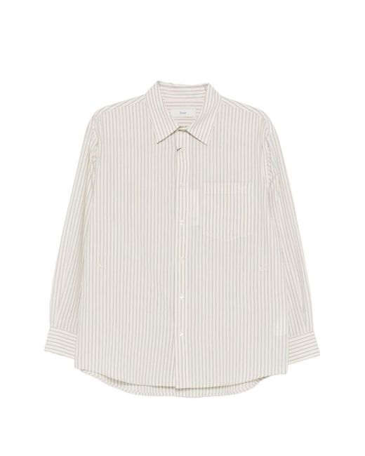 DUNST White Striped Cotton Shirt