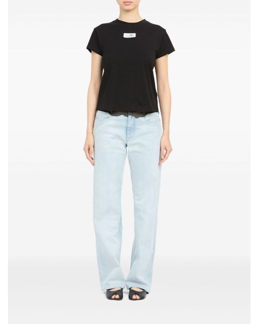 MM6 by Maison Margiela Black Logo Cotton T-Shirt