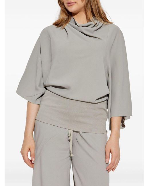 Rick Owens Gray Cylinder Turtle-neck Sweater