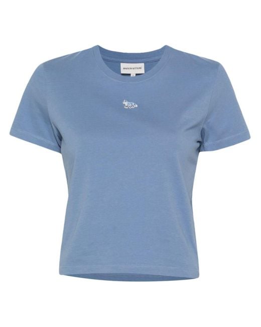 T-shirt Baby Fox In Cotone di Maison Kitsuné in Blue