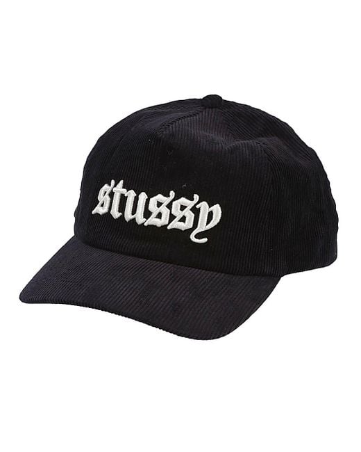 Stussy Black Logo Baseball Cap for men