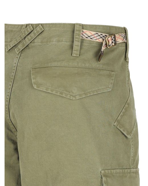 Burberry Green Cotton Cargo Pants for men