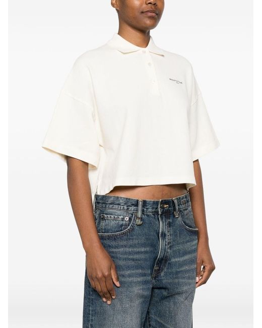 Maison Kitsuné White Oversized Cotton Polo Shirt