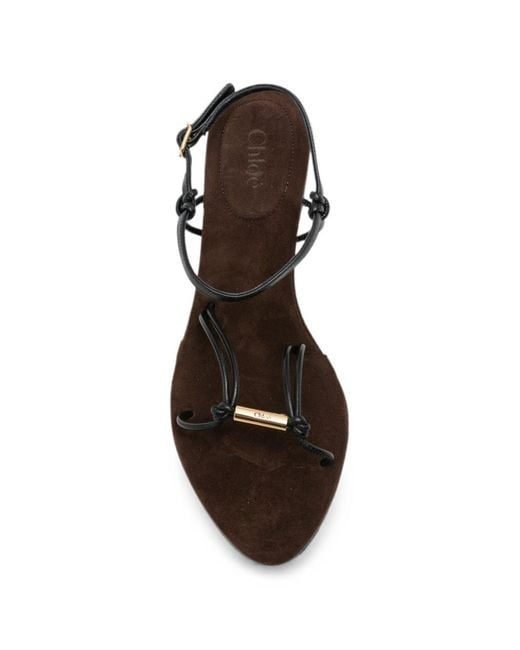 Chloé White Matilda Leather Sandals