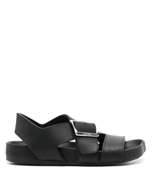 Loewe Black Ease Leather Sandals