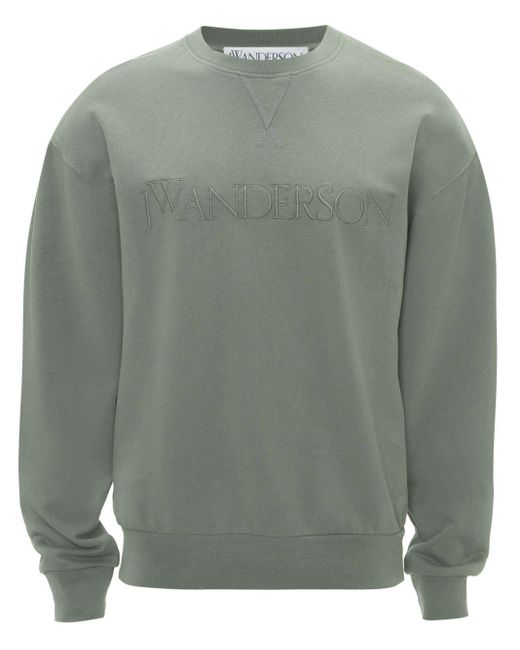 J.W. Anderson Gray Logo-embroidered Cotton Sweatshirt - Men's - Cotton for men