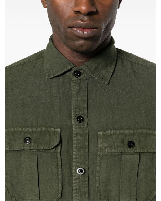 Boglioli Green Linen Shirt for men