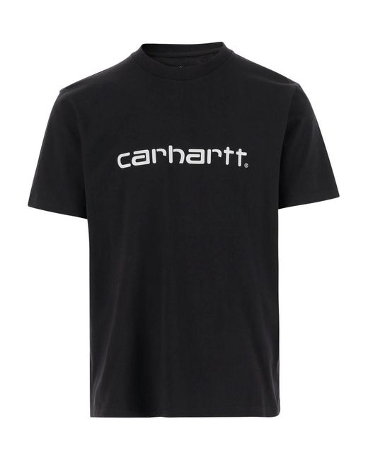 Carhartt Black Short Sleeves "Script" Organic Cotton T-Shirt for men