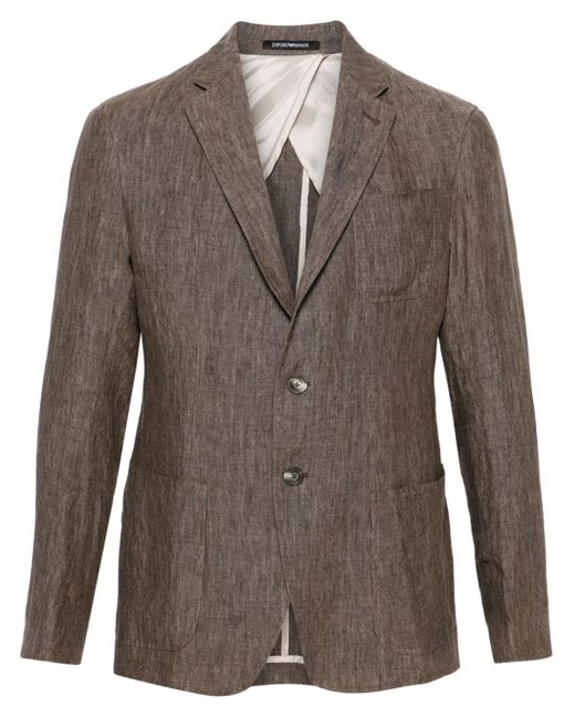Emporio Armani Brown Single-breasted Blazer Jacket for men