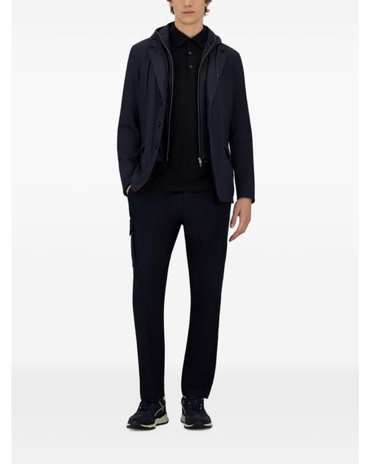 Herno Blue Nylon Blazer Jacket for men