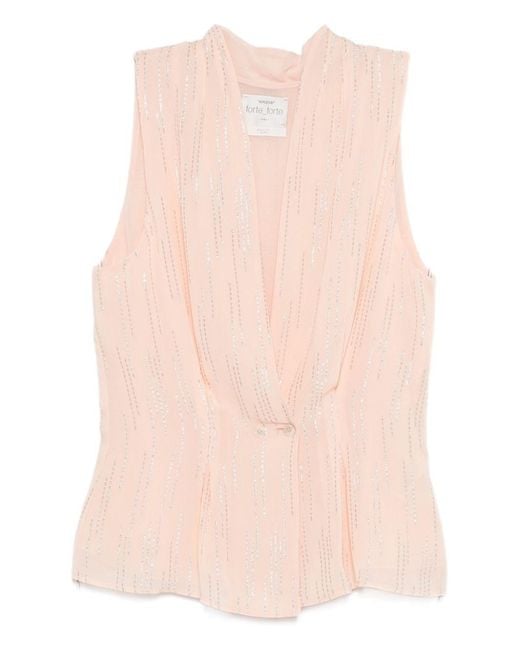 Forte_forte Pink V-Necked Vest