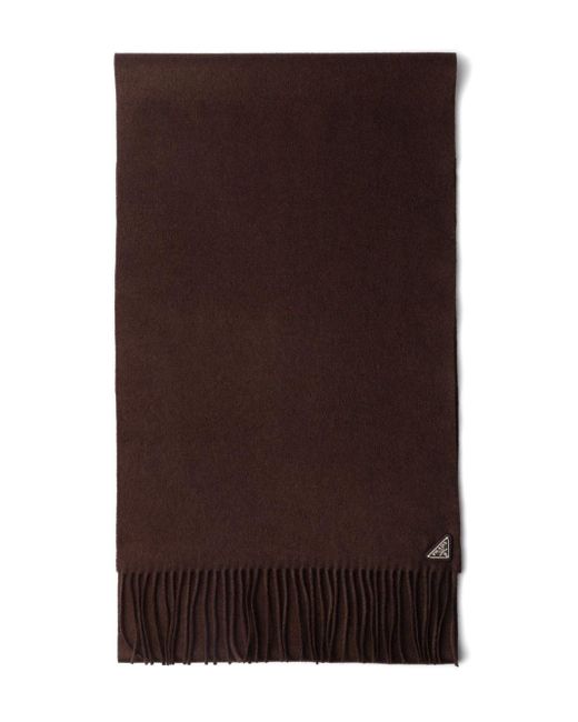Prada Brown Cashmere And Silk Scarf for men
