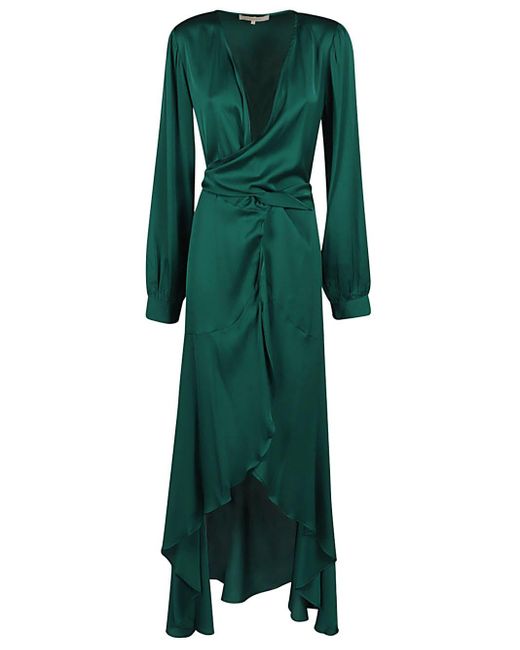 Silk95five Green Long Silk Dress