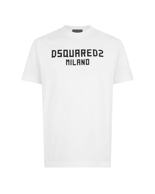 DSquared² White Logo T-Shirt for men