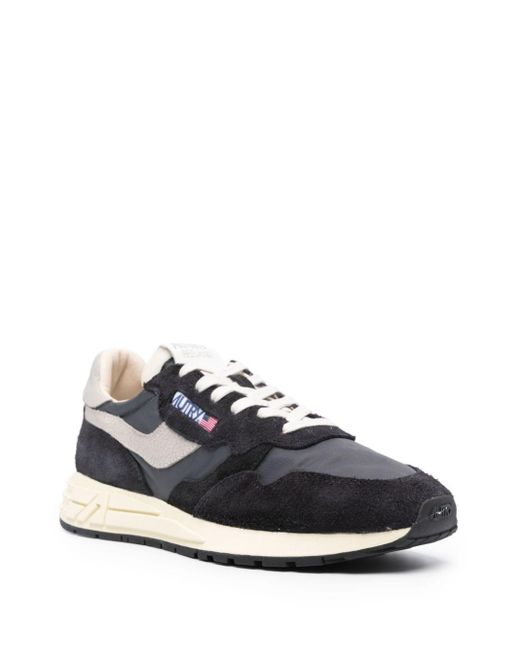 Autry Reelwind Low Sneakers In Black Nylon And Suede for men
