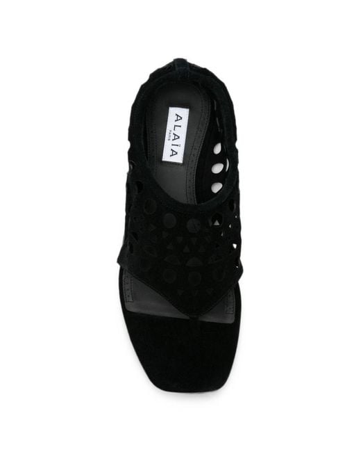 Alaïa White Neo Vienne Flat Sandals