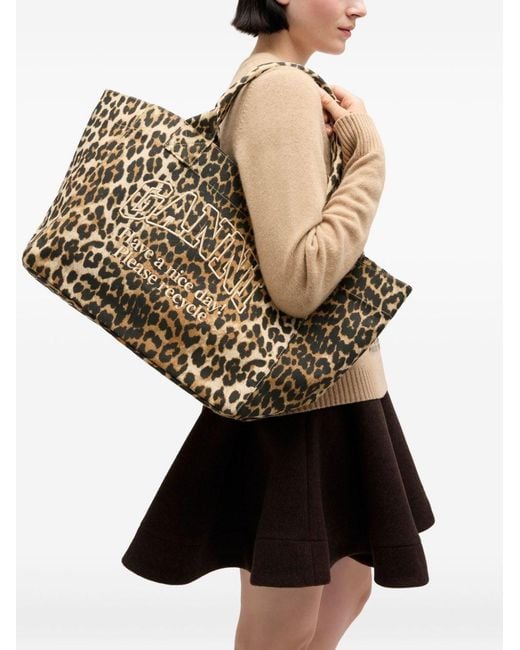 Ganni Metallic Medium Tote Bag